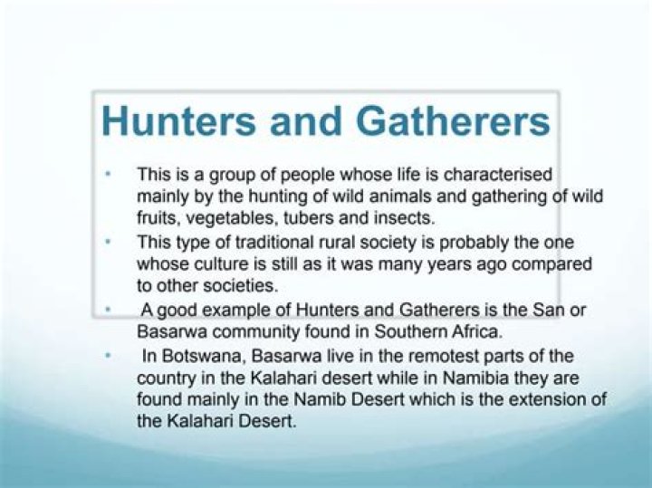 Characteristics of hunter gatherer societies